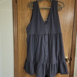 Women's Sleeveless Button-Down Top - Gray